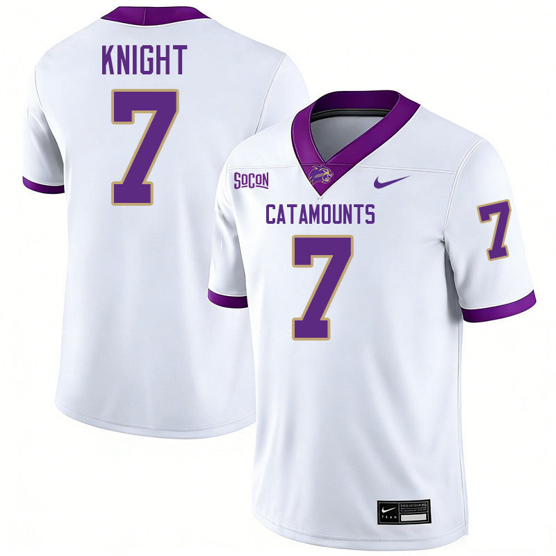 Western Carolina Catamounts #7 Malik Knight College Football Jerseys,Uniforms-White